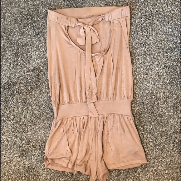 Mai Tai ♥️ Tan One Piece Strapless Romper - Picture 3 of 4